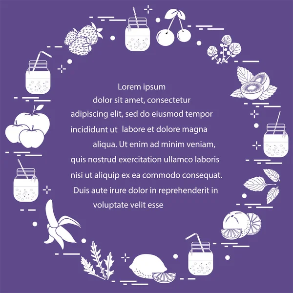 Tarro Con Batidos Ingredientes Para Hacer Batido Hábitos Alimenticios Saludables — Vector de stock