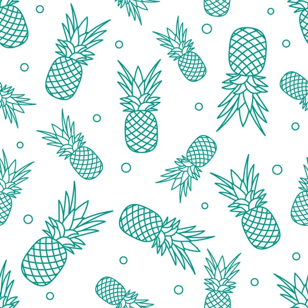 Nahtloses Muster Mit Ananas Tropische Früchte Sommer Hintergrund — Stockvektor