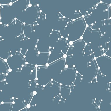 Moleküller ve iletişim yapıları ile Seamless modeli. Bilimsel kavram. Tıp, kimya, Fen arka plan.
