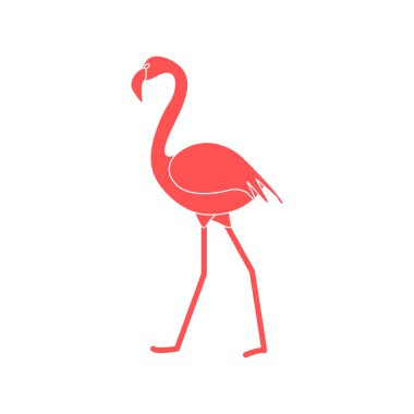 Flamingo kuşu ile vektör çizim. Tasarım poster ya da baskı için.
