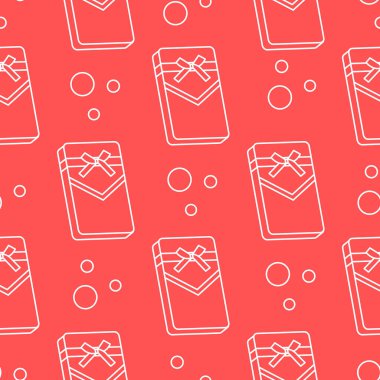 Hediye kutuları ile Seamless modeli sargılı şerit ve yay ile.