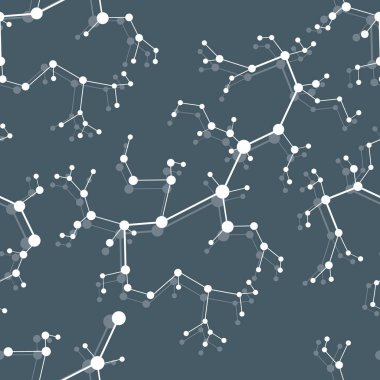 Moleküller ve iletişim yapıları ile Seamless modeli. Bilimsel kavram. Tıp, kimya, Fen arka plan.