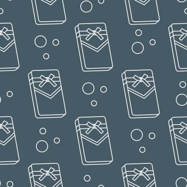 Hediye kutuları ile Seamless modeli sargılı şerit ve yay ile.