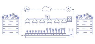 Akıllı çiftlik ve tarım. Düzey izleme ve kontrol, sıcaklık, nem, ışık. Bitkilerin ekimi. Yeni teknolojiler. Yüksek verim.
