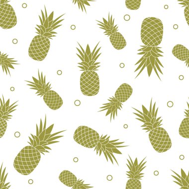 Ananas ile Seamless modeli. Tropikal meyve. Yaz arka plan.