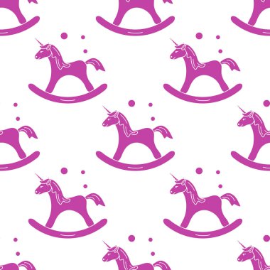 Sihirli unicorn ve kabarcıklar sallanan ile desen. Tasarım çocuk grafik, t-shirt, kapak, hediye kartı için.