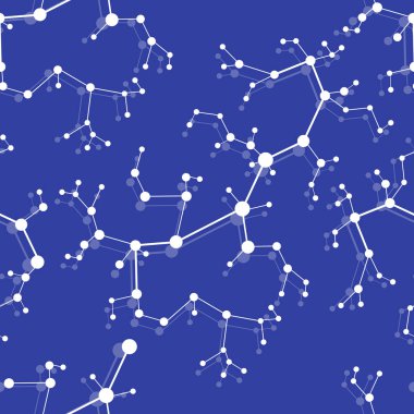 Moleküller ve iletişim yapıları ile Seamless modeli. Bilimsel kavram. Tıp, kimya, Fen arka plan.