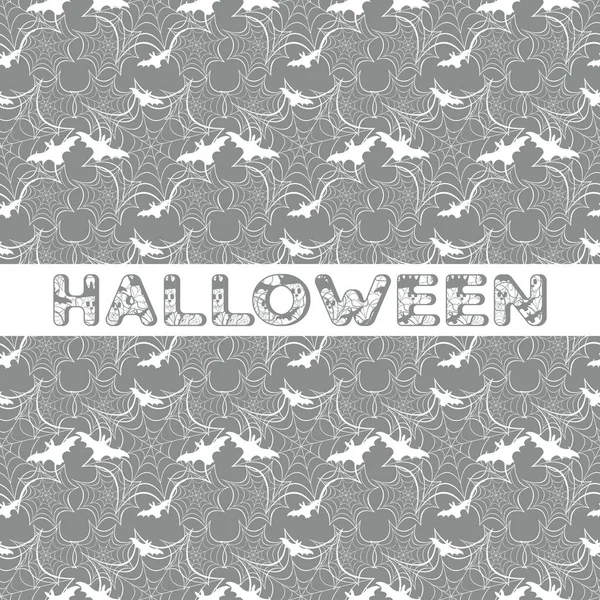 Halloween Vektor Nahtloses Muster Mit Netz Und Fledermaus Design Für — Stockvektor