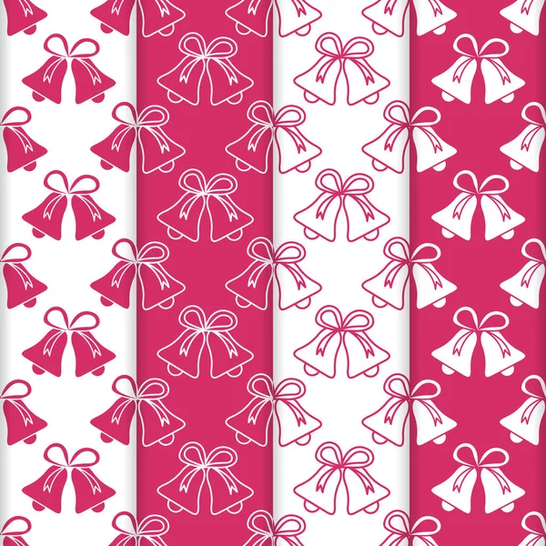 Set Vector Seamless Pattern Bells Christmas New Year 2019 Background — Stock Vector