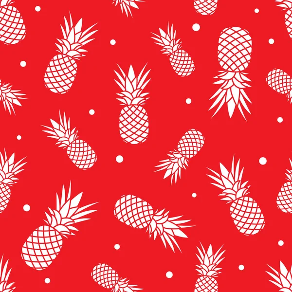 Seamless Pattern Pineapples Tropical Fruit Summer Background — Stock Vector