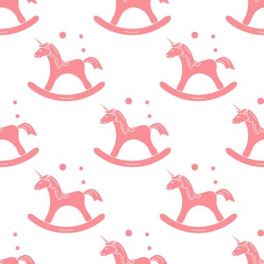 Sihirli unicorn ve kabarcıklar sallanan ile desen. Tasarım çocuk grafik, t-shirt, kapak, hediye kartı için.