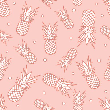 Ananas ile Seamless modeli. Tropikal meyve. Yaz arka plan.