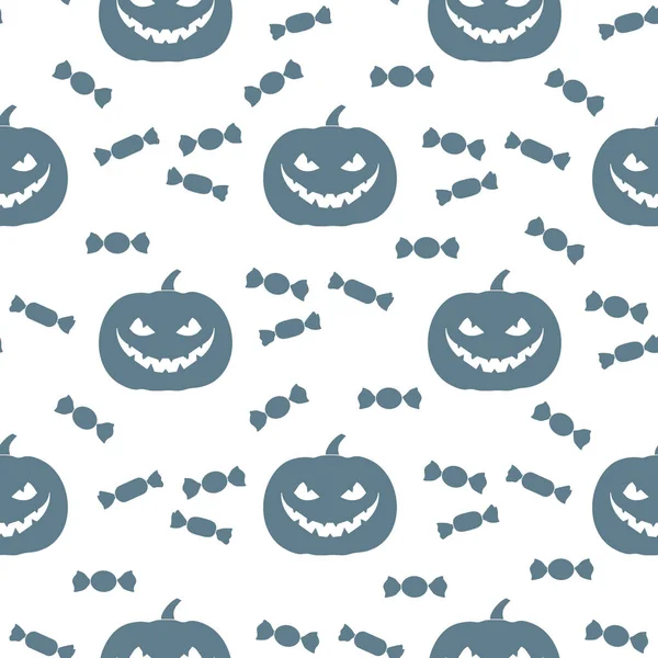 Vzor Bezešvé Halloween 2019 Vektor Dýní Candy Design Pro Strany — Stockový vektor