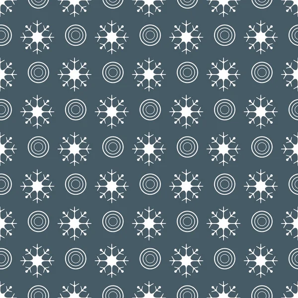 Зимний Бесшовный Узор Снежинками Кругами Дизайн Баннера Плаката Печати — стоковый вектор