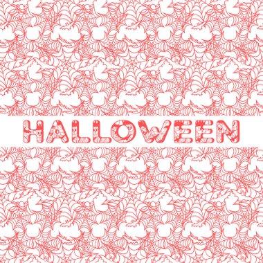 Cadılar Bayramı vektör seamless modeli ile web ve yarasa. Parti kartı, sarma, kumaş, yazdırma için tasarım.