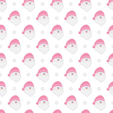 Mutlu yeni yıl 2019 ve Noel seamless modeli. Noel Baba, kar ile vektör çizim. Tasarım için sarma, kumaş, yazdırma.