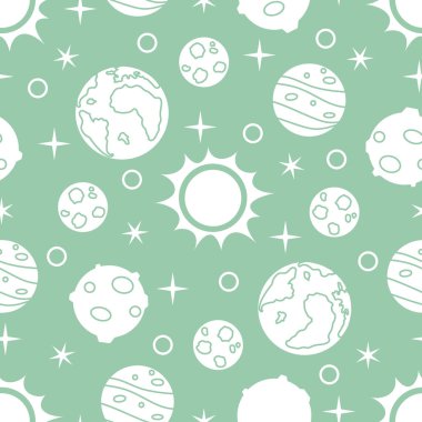 Güneş, gezegenler, yıldızlar ile Seamless modeli. Uzay araştırmaları. Astronomi. Bilim