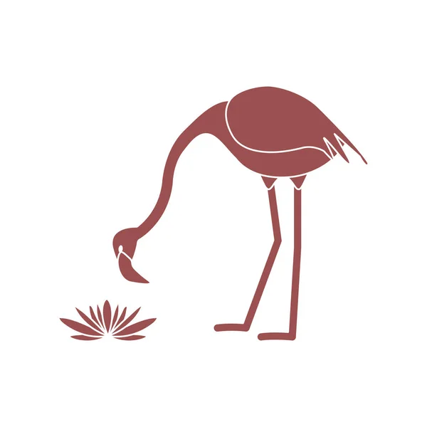 Vektorové Ilustrace Květinami Plameňáků Pták Lekníny Návrh Plakátu Nebo Tisk — Stockový vektor