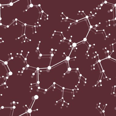 Moleküller ve iletişim yapıları ile Seamless modeli. Bilimsel kavram. Tıp, kimya, Fen arka plan.