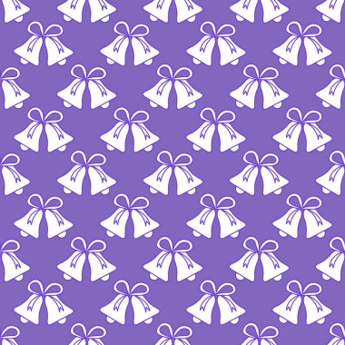 Vektör çan ile seamless modeli. Noel ve yeni yıl 2019 arka plan. Ambalaj Kağıt, kumaş ve diğer yazdırma için tasarım.