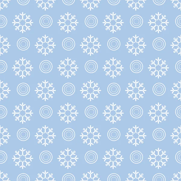 Winter Seamless Pattern Snowflakes Circles Design Banner Poster Print — Stock Vector