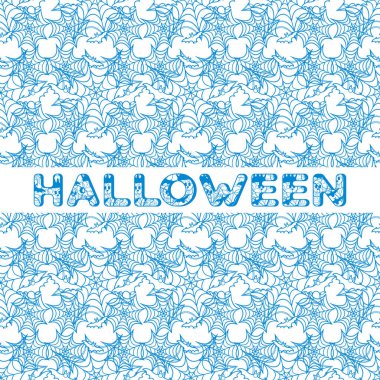 Cadılar Bayramı vektör seamless modeli ile web ve yarasa. Parti kartı, sarma, kumaş, yazdırma için tasarım.