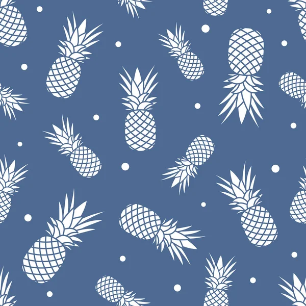 Nahtloses Muster Mit Ananas Tropische Früchte Sommer Hintergrund — Stockvektor