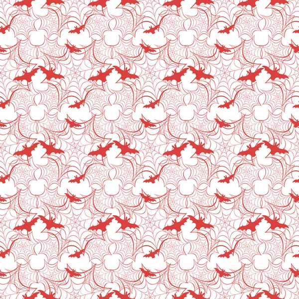 Cadılar Bayramı vektör seamless modeli ile web ve yarasa. Parti kartı, sarma, kumaş, yazdırma için tasarım.