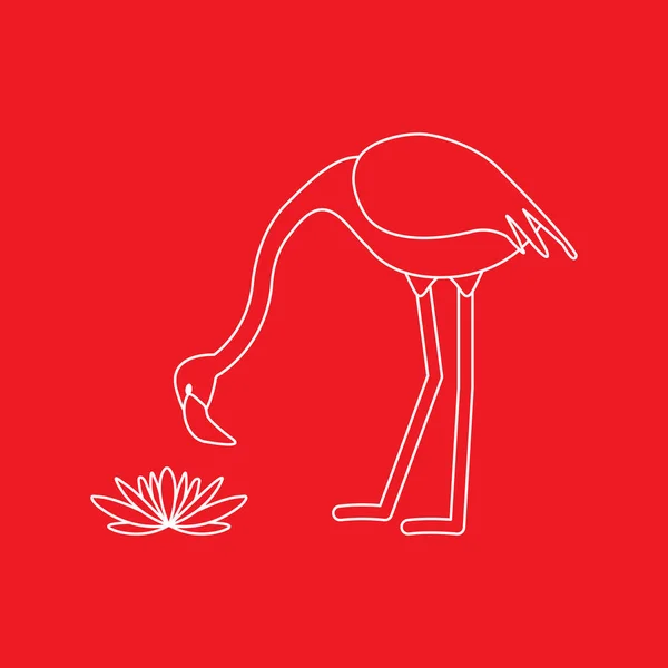 Vectorillustratie Met Flamingo Vogel Waterlelies Bloemen Ontwerp Voor Poster Afdrukken — Stockvector