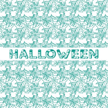 Cadılar Bayramı vektör seamless modeli ile web ve yarasa. Parti kartı, sarma, kumaş, yazdırma için tasarım.