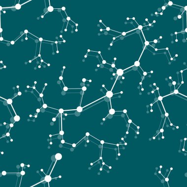 Moleküller ve iletişim yapıları ile Seamless modeli. Bilimsel kavram. Tıp, kimya, Fen arka plan.