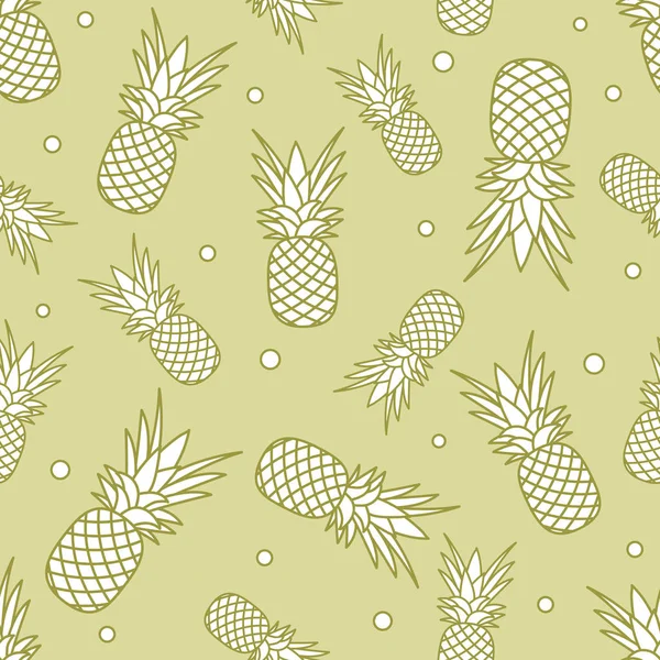 Nahtloses Muster Mit Ananas Tropische Früchte Sommer Hintergrund — Stockvektor