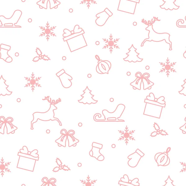 Новим 2019 Роком Різдвом Безшовним Візерунком Зимова Ілюстрація Рукавицями Санчатами — стоковий вектор