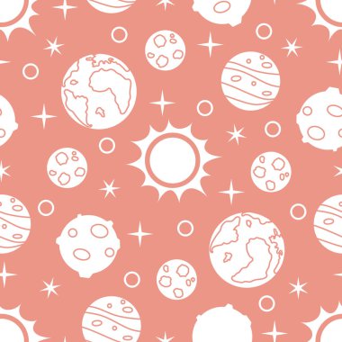 Güneş, gezegenler, yıldızlar ile Seamless modeli. Uzay araştırmaları. Astronomi. Bilim