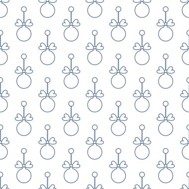 Mutlu yeni yıl 2019 ve Noel seamless modeli. Noel topları ile kış illüstrasyon. Başlık sayfası, poster veya baskı için tasarım.