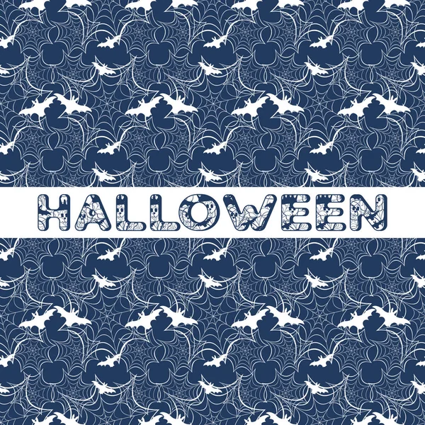 Halloween Vetor Padrão Sem Costura Com Web Morcego Design Para — Vetor de Stock