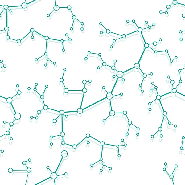 Nahtlose Muster Mit Strukturen Von Molekülen Und Kommunikation Wissenschaftliches Konzept — Stockvektor