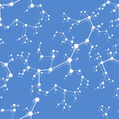 Moleküller ve iletişim yapıları ile Seamless modeli. Bilimsel kavram. Tıp, kimya, Fen arka plan.