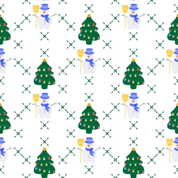 Bonne Année 2019 Illustration Vectorielle Noël Modèle Sans Couture Avec — Image vectorielle