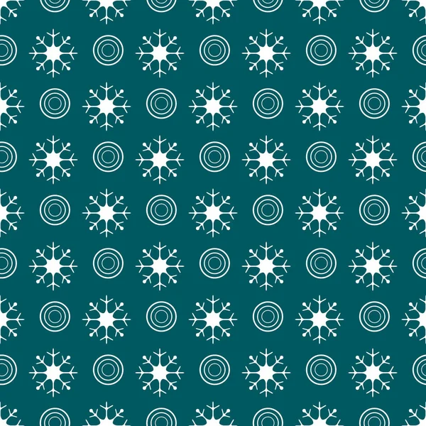 Winter Seamless Pattern Snowflakes Circles Design Banner Poster Print — Stock Vector