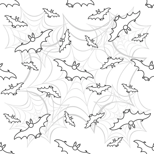Halloween 2019 Padrão Sem Emenda Vetor Com Web Morcego Design — Vetor de Stock