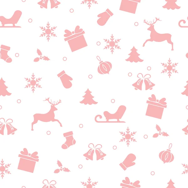 Feliz Año Nuevo 2019 Patrón Sin Costuras Navidad Ilustración Invierno — Archivo Imágenes Vectoriales