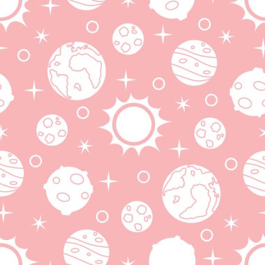 Güneş, gezegenler, yıldızlar ile Seamless modeli. Uzay araştırmaları. Astronomi. Bilim