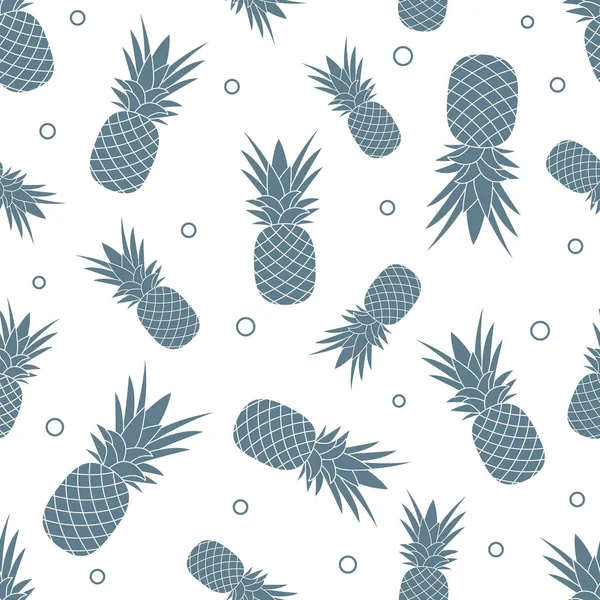 Seamless Pattern Pineapples Tropical Fruit Summer Background — Stock Vector