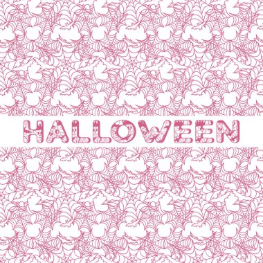 Cadılar Bayramı vektör seamless modeli ile web ve yarasa. Parti kartı, sarma, kumaş, yazdırma için tasarım.