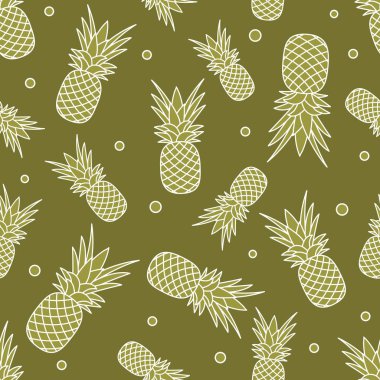 Ananas ile Seamless modeli. Tropikal meyve.