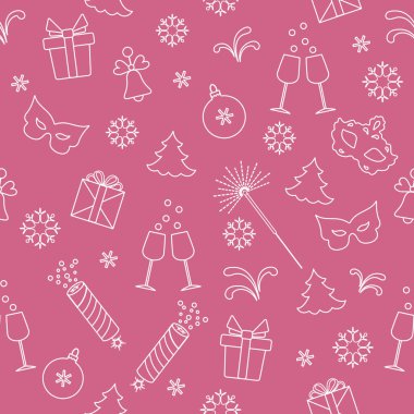 Yeni yıl sembolleri ile Seamless modeli.