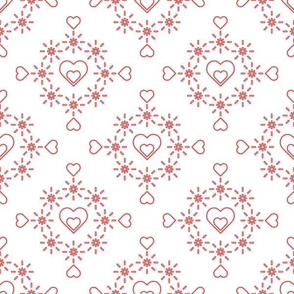可爱的无缝模式与心 情人节快乐 浪漫的背景 派对卡 面料的设计 — 图库矢量图片