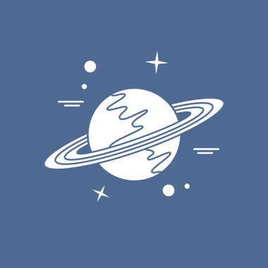 Halka sistemi ile gezegen Satürn vektör Illustration. Astronomi uygulamalar, Web siteleri, tasarım Yazdır.