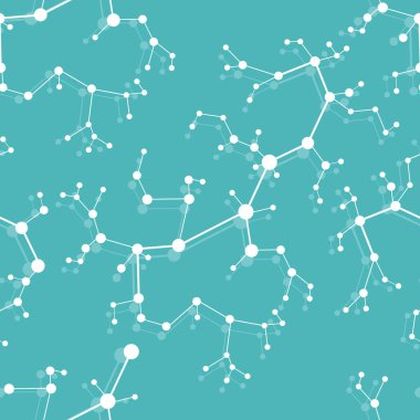Moleküller ve iletişim yapıları ile Seamless modeli. Bilimsel kavram. Tıp, kimya, Fen arka plan.
